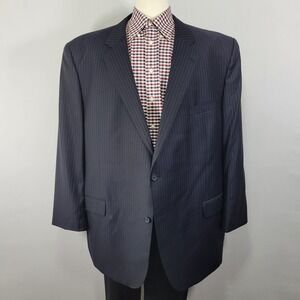 Daniel Cremieux Men's Sport Coat Blazer Two Button Navy Striped Loro Piana‎ 56L